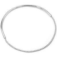 Say It With Detachable Tennis Choker Necklace - Silver