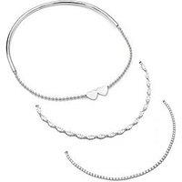 Say It With Detachable Choker Necklace Set - Silver