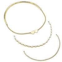 Say It With Detachable Choker Necklace Set - Yellow Gold