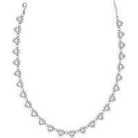 Say It With Heart Tennis Choker Necklace - Silver