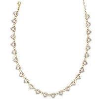Say It With Heart Tennis Choker Necklace - Yellow Gold