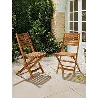 Vonhaus Cannes 2 Wooden Garden Chairs