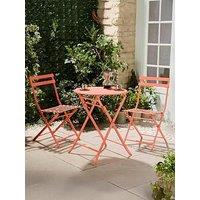 Vonhaus Metal Bistro Set - Coral