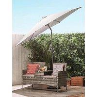 Vonhaus Grey 2.7M Steel Garden Parasol