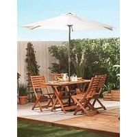 Vonhaus Ivory Cream 2.7M Steel Garden Parasol