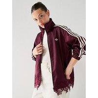 Adidas Originals Womens Firebird Satin Lace Tracksuit Top - Maroon