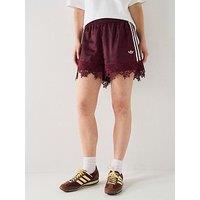 Adidas Originals Womens Firebird Satin Lace Shorts - Maroon