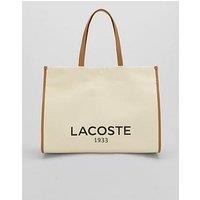 Lacoste Large Logo Canvas Tote