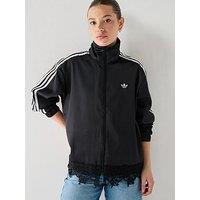 Adidas Originals Womens Firebird Satin Lace Tracksuit Top - Black
