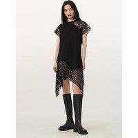 Allsaints Zala Crochet T-Shirt Dress - Black