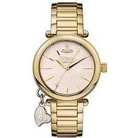 Vivienne Westwood Orb Heart Ladies Quartz Watch With Pink Dial & Gold Bracelet