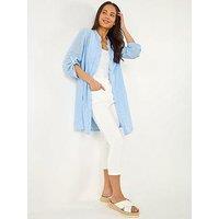 Roman Petite Cotton Front Button Overshirt