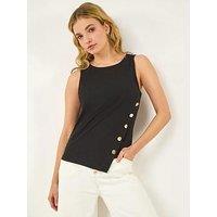 Roman Dusk Asymmetric Button Detail Top