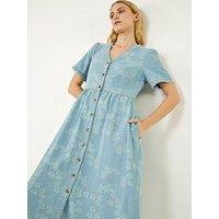 Roman Floral Denim Shirt Dress