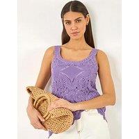 Roman Cotton Crochet Knit Vest Top