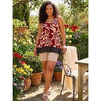 Roman Curve Floral Print Chiffon Hem Vest Top
