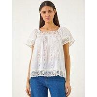 Roman Broderie Lace Detail Top