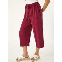 Roman Petite Linen Mix Wide Cropped Trousers