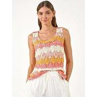Roman Crochet Stripe Vest