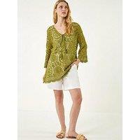Roman Floral Crochet Tunic Top