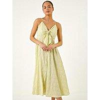 Roman Petite Gingham Twist Front Dress