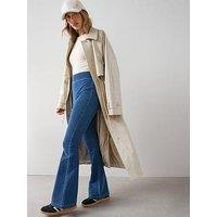 The Very Collection Denim Elasticated Flare Leg Jeans - Mid Wash