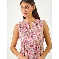 Roman Floral Burnout Vest Top