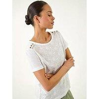 Roman Petite Contrast Embroidered Top
