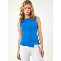 Roman Dusk Asymmetric Button Vest Top