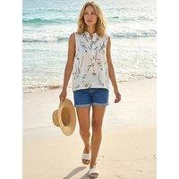 Roman Daisy Print V-Neck Vest
