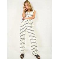 Roman Stripe Wide Leg Trouser