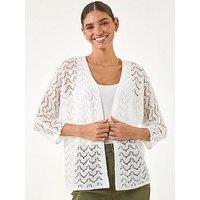 Roman Wave Stitch Detail Knit Cardigan