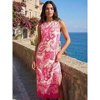 Roman Paisley Print A-Line Midi Dress
