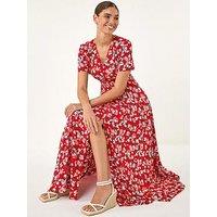 Roman Floral Print Button Midi Dress