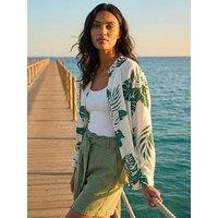 Roman Tropical Palm Leaf Buttoned Shirt