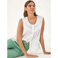 Roman Cotton Lace Crinkle Blouse