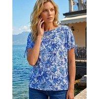 Roman Printed Tie Sleeve Top