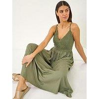 Roman Crochet Strappy Midi Dress