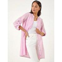 Roman Petite Cotton Front Button Overshirt