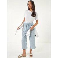 Roman Petite Stripe Cropped Wide Leg Trouser