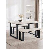 Dusk Harper 4-6 Seater Dining Table - Wood/Black