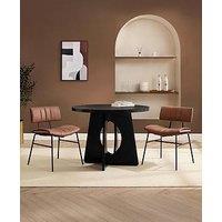 Dusk Lucy Black Round 4 Seater Dining Table