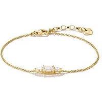 Thomas Sabo Bold Elegance Bracelet With Sparkling Zirconia, Gold-Plated