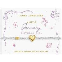 Joma Jewellery Birth Month A Little , January , Silver & Gold Plated , Bracelet , 17.5Cm Stretch