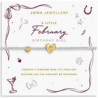Joma Jewellery Birth Month A Little , February , Silver & Gold Plated , Bracelet , 17.5Cm Stretch