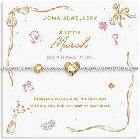 Joma Jewellery Birth Month A Little , March , Silver & Gold Plated , Bracelet , 17.5Cm Stretch