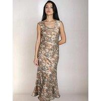 Little Mistress Sage Blur Print Maxi Dress - Multi