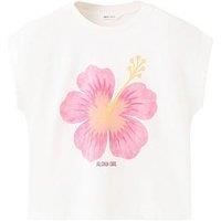 Mango Girls Aloha Girl Short Sleeve T-Shirt - Light Cream