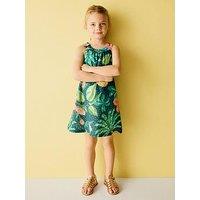 Mango Younger Girls Floral Dress - Green