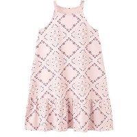 Mango Girls Tile Print Strappy Dress - Pink